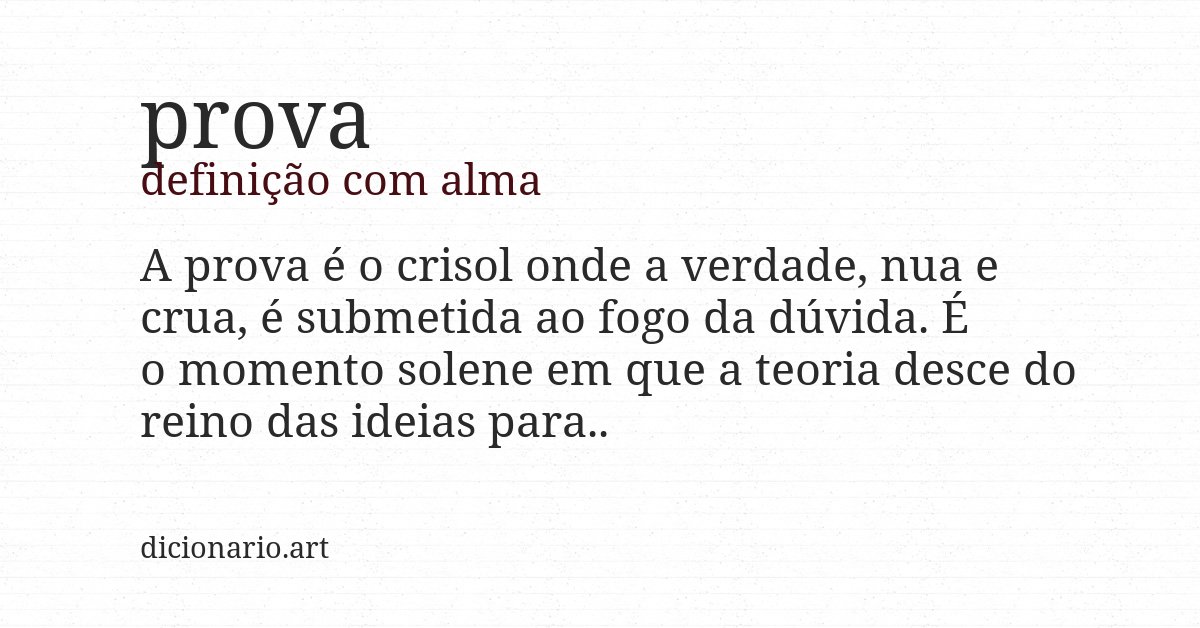 Definição com alma de prova