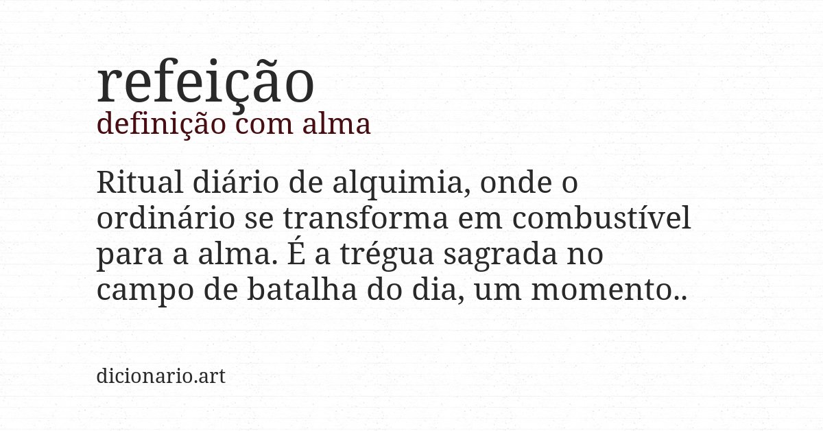 Definição com alma de refeição