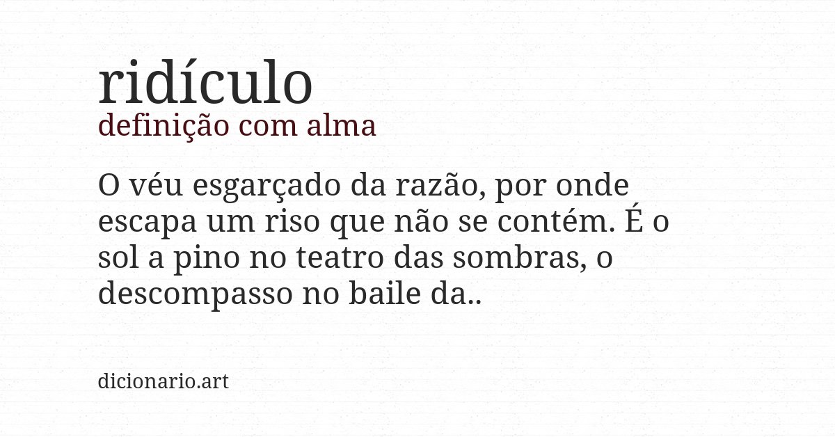 Definição com alma de ridículo