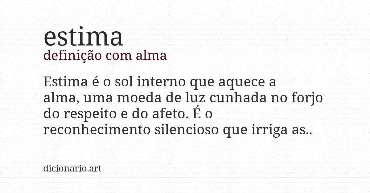 Definição com alma de estima