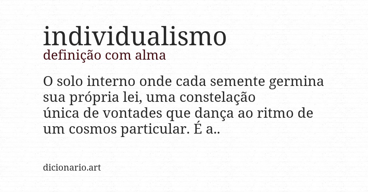 Definição com alma de individualismo