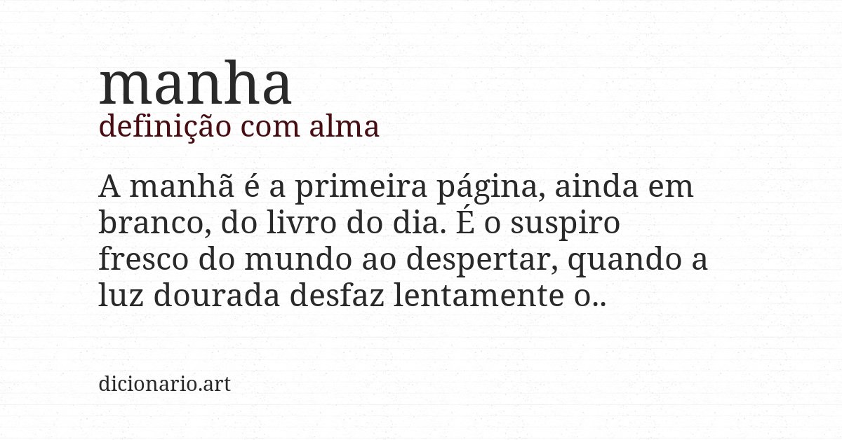 Definição com alma de manha