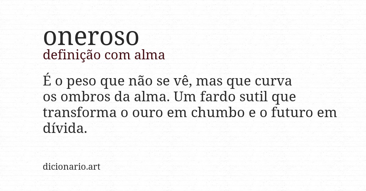 Definição com alma de oneroso