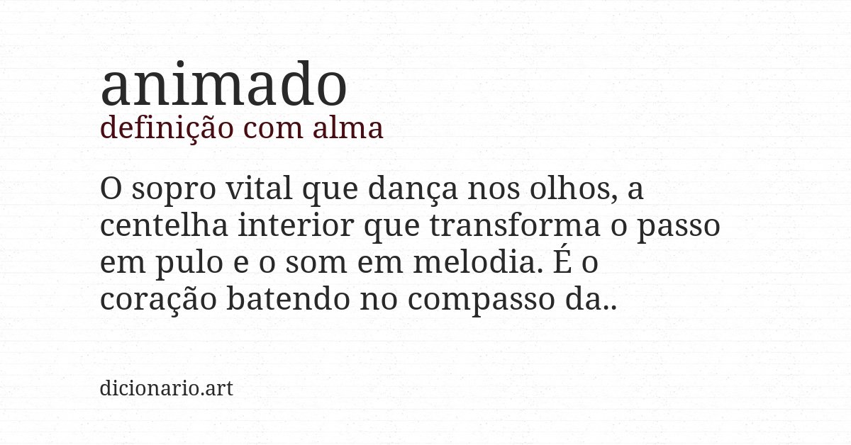 Definição com alma de animado