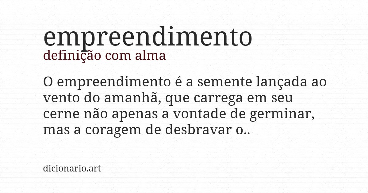 Definição com alma de empreendimento