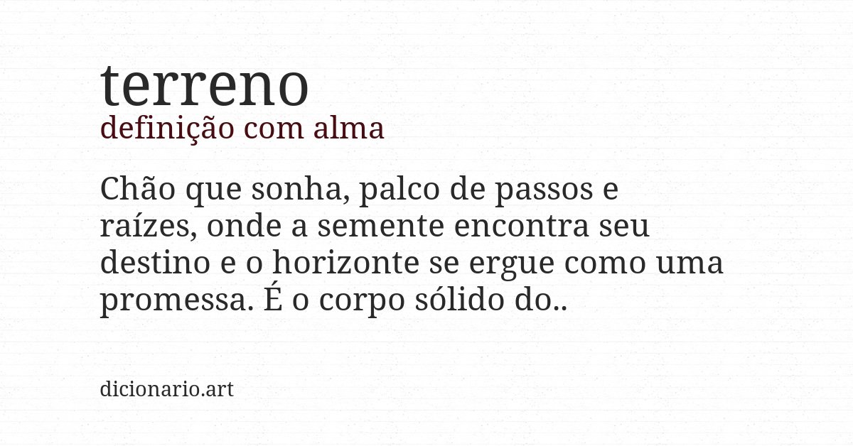 Definição com alma de terreno