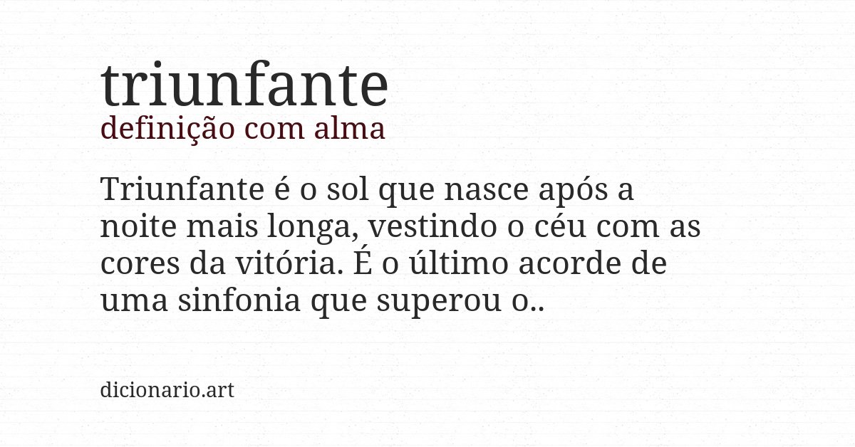 Definição com alma de triunfante