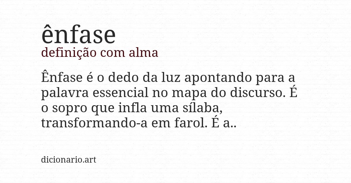 Definição com alma de ênfase