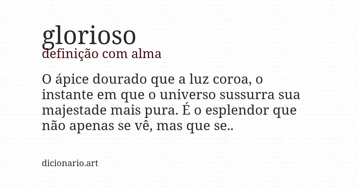 Definição com alma de glorioso