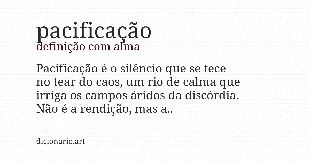 Definição com alma de pacificação