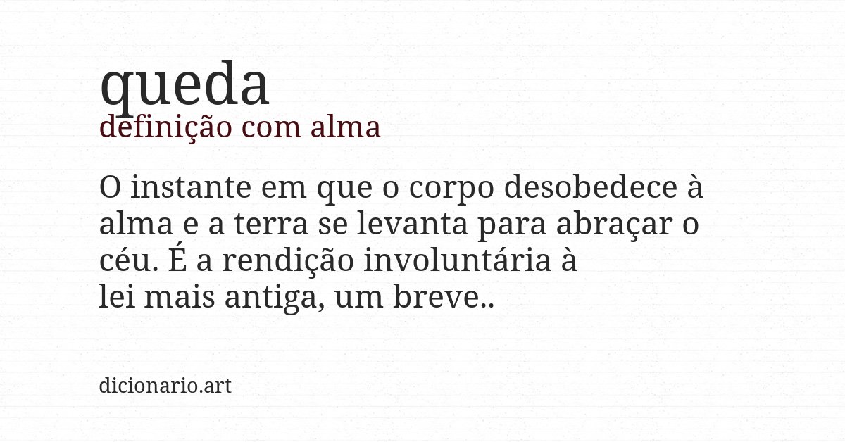 Definição com alma de queda