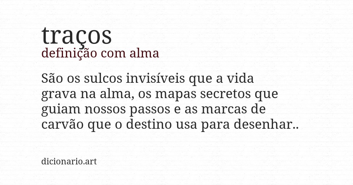 Definição com alma de traços