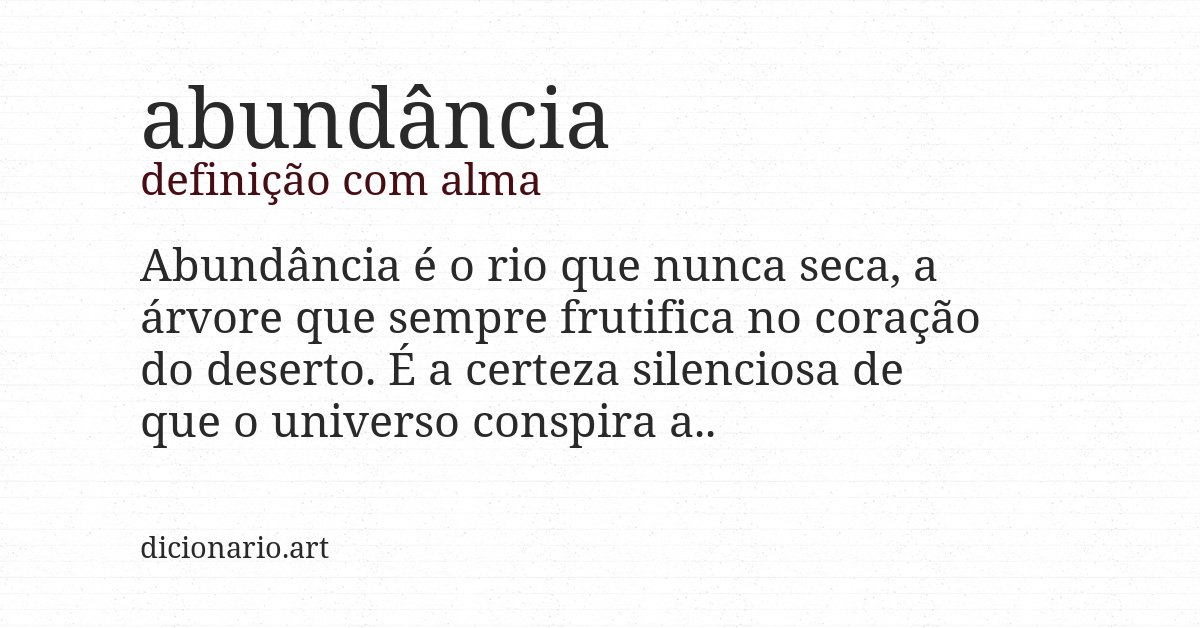 Definição com alma de abundância