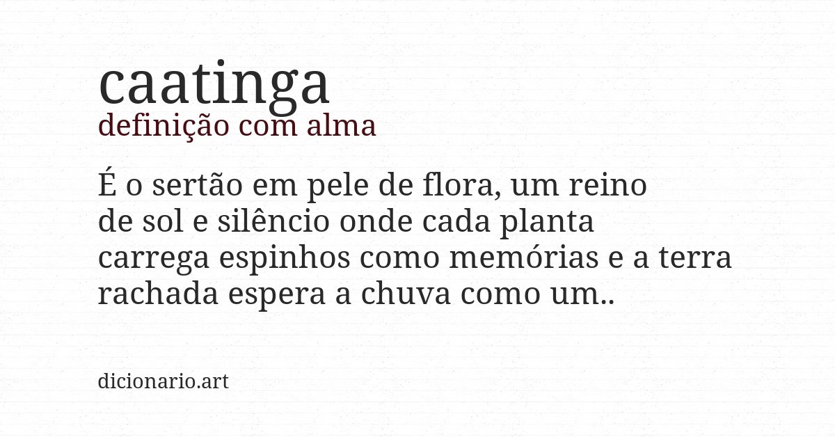 Definição com alma de caatinga