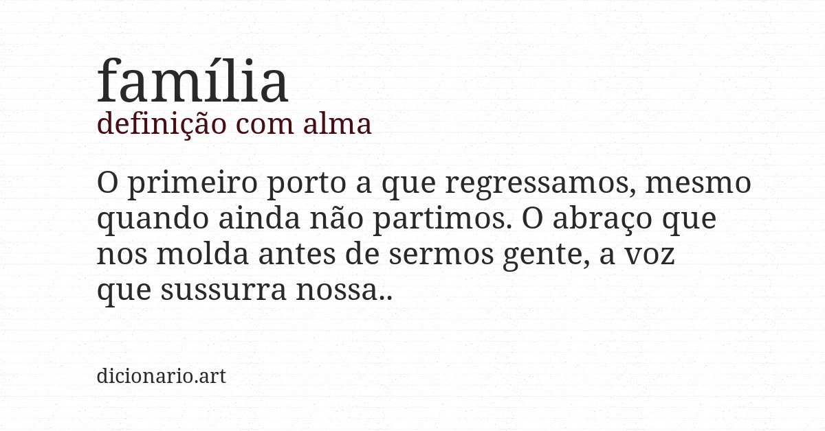 Definição com alma de família