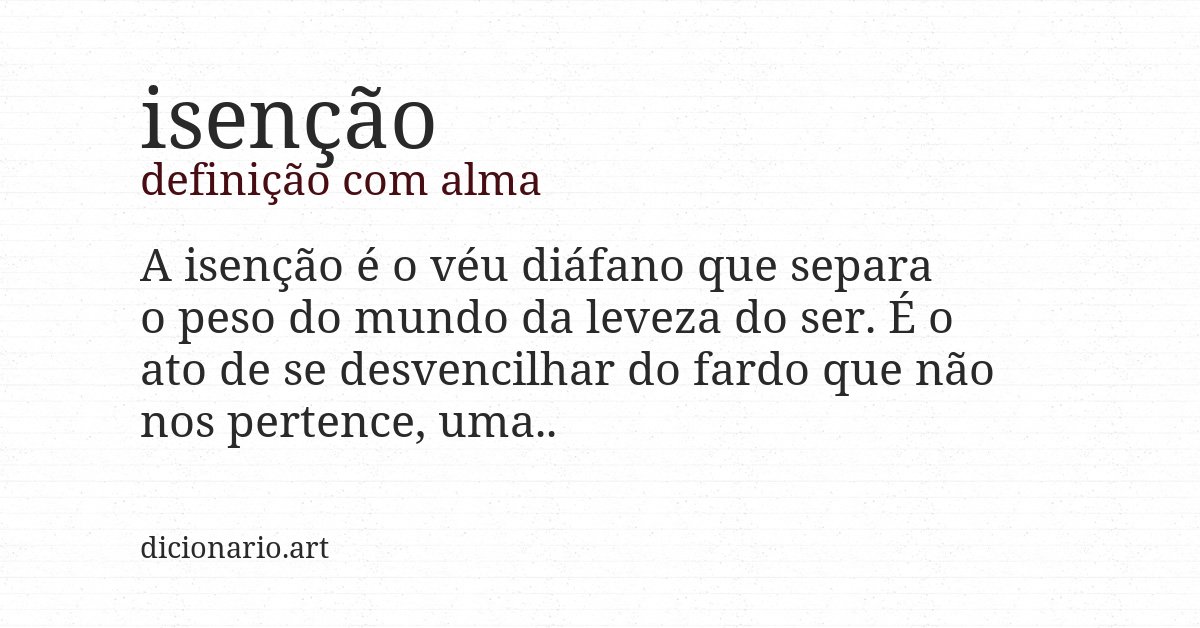 Definição com alma de isenção