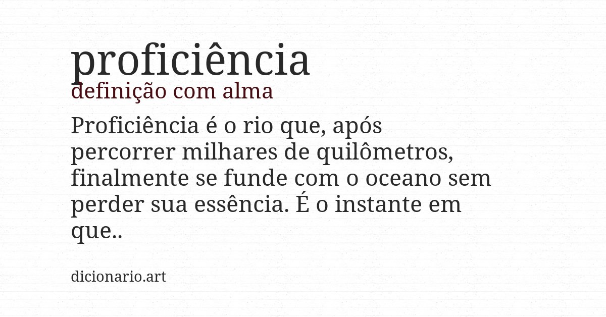 Definição com alma de proficiência