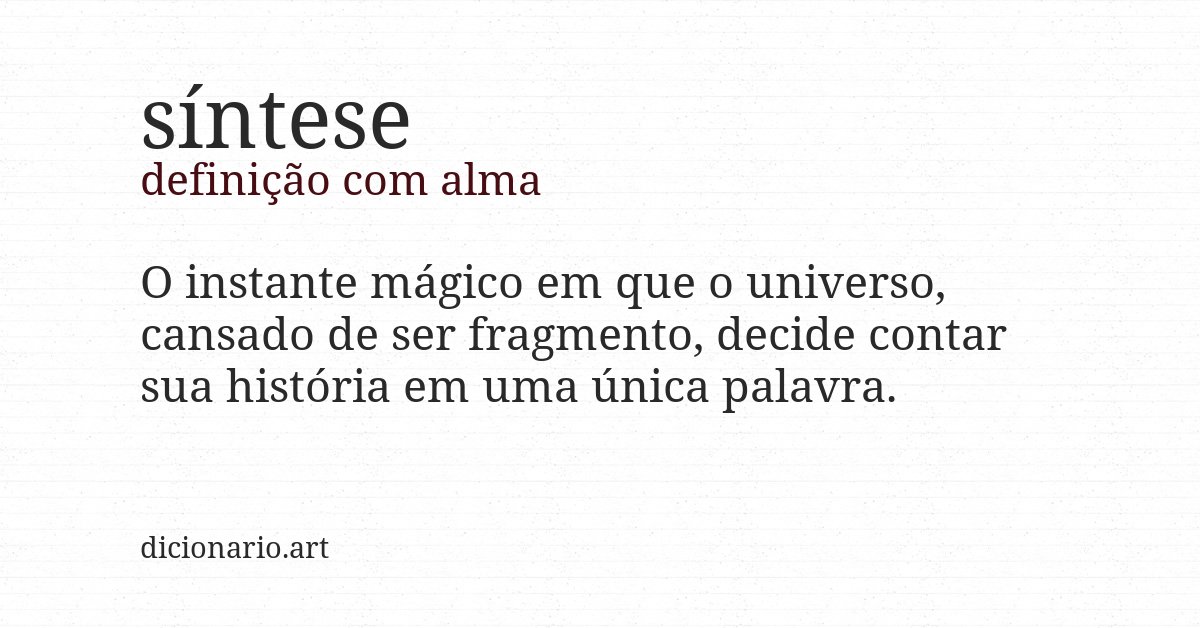 Definição com alma de síntese