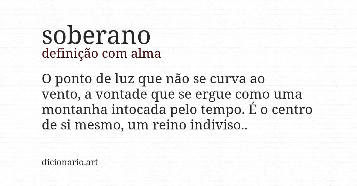 Definição com alma de soberano