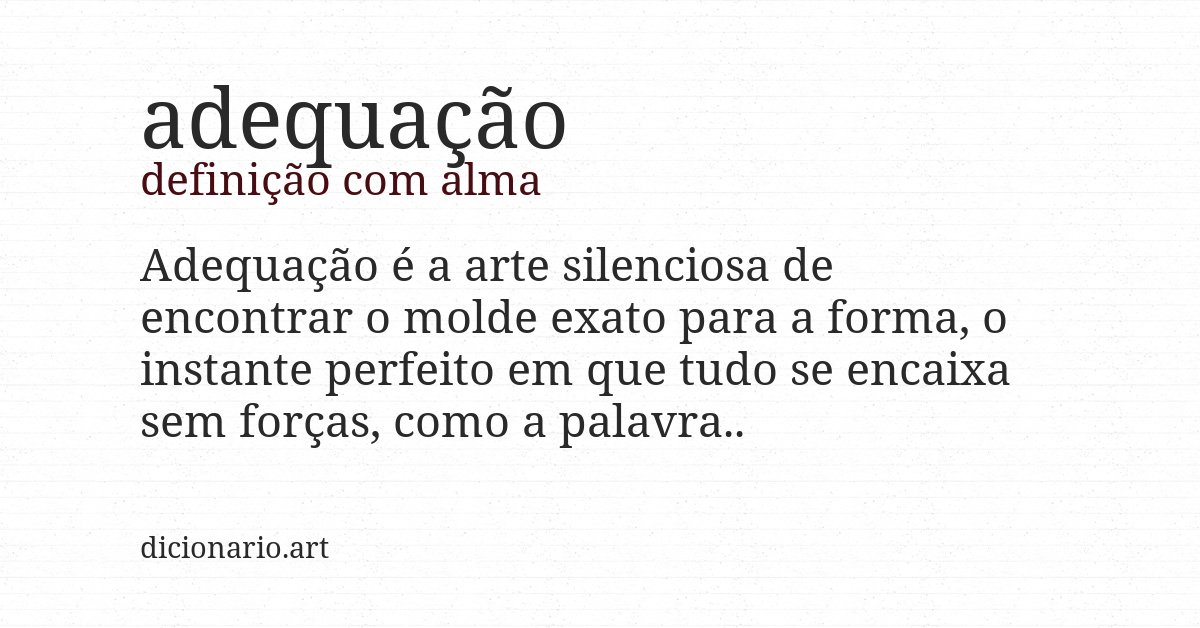 Definição com alma de adequação