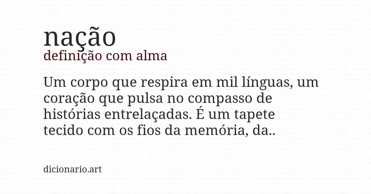 Definição com alma de nação