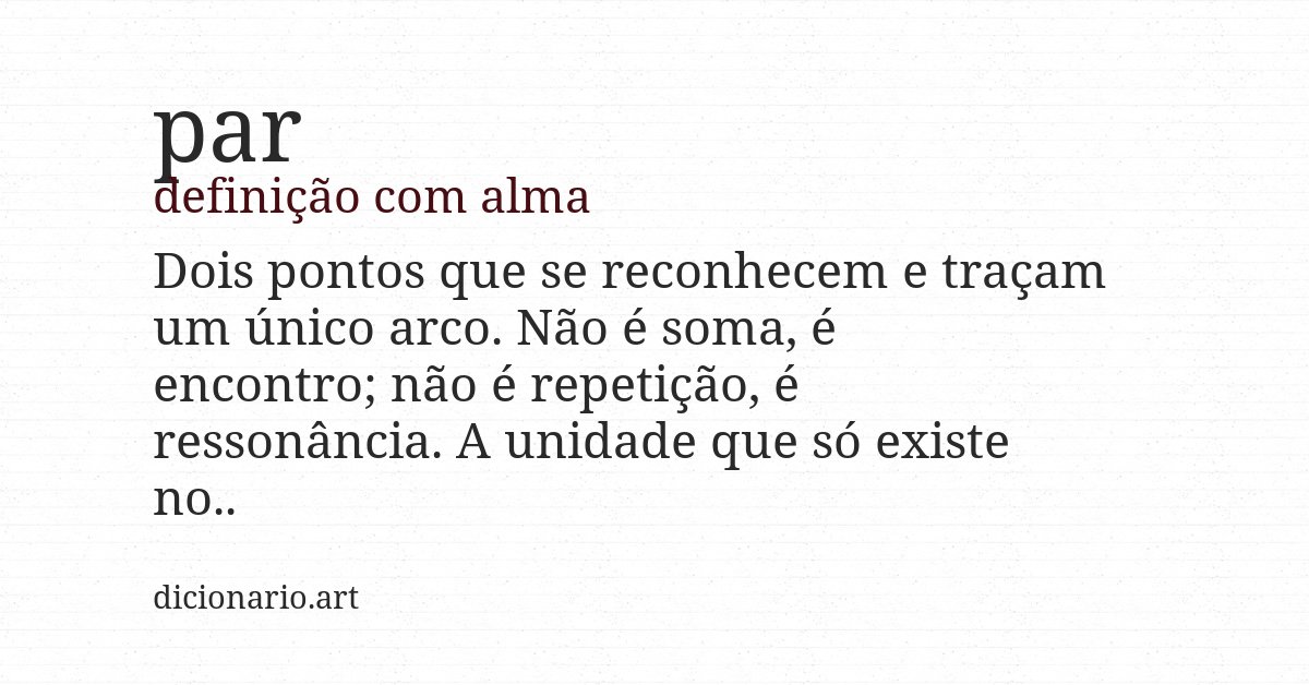 Definição com alma de par