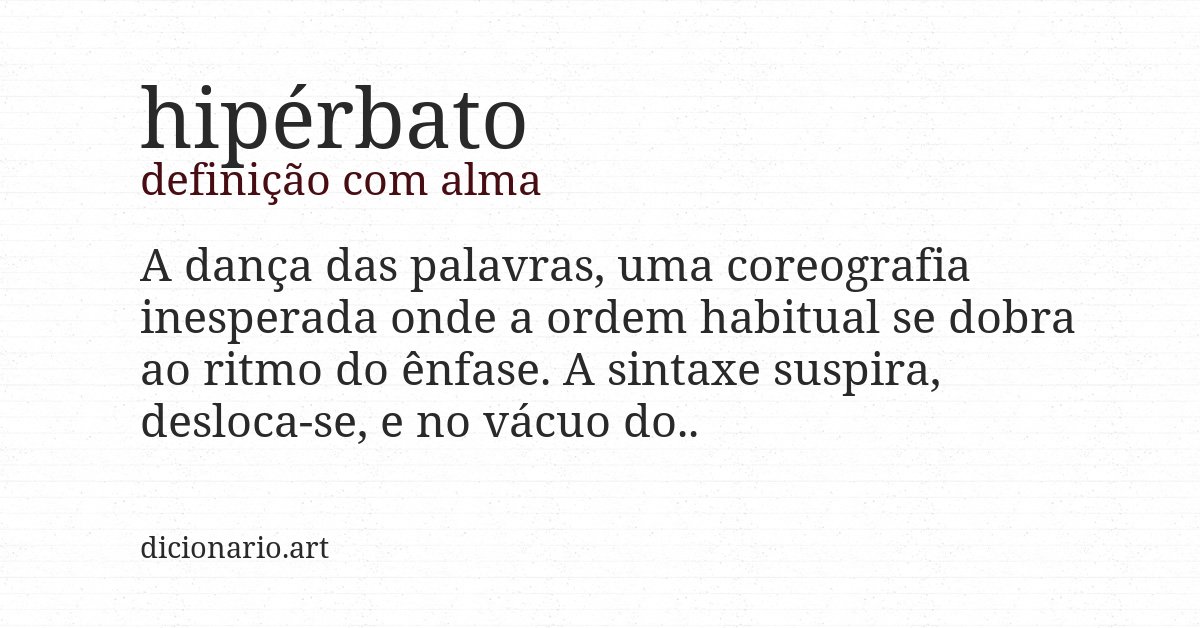 Definição com alma de hipérbato