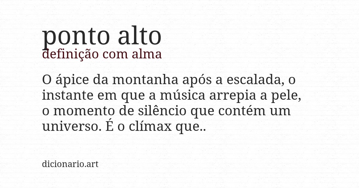 Definição com alma de ponto alto