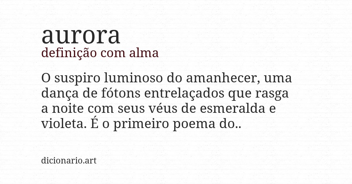 Definição com alma de aurora