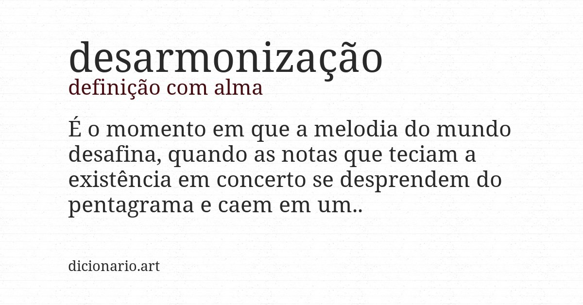 Definição com alma de desarmonização
