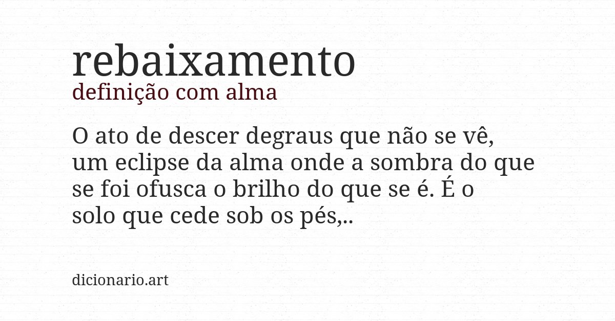 Definição com alma de rebaixamento