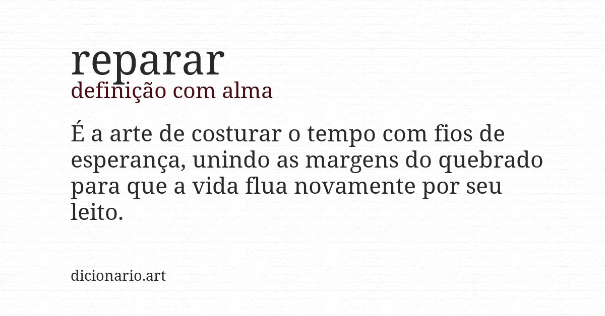 Definição com alma de reparar