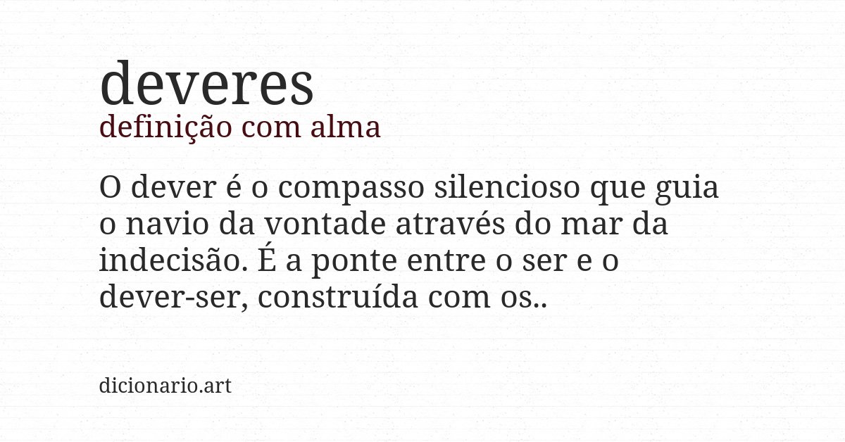 Definição com alma de deveres