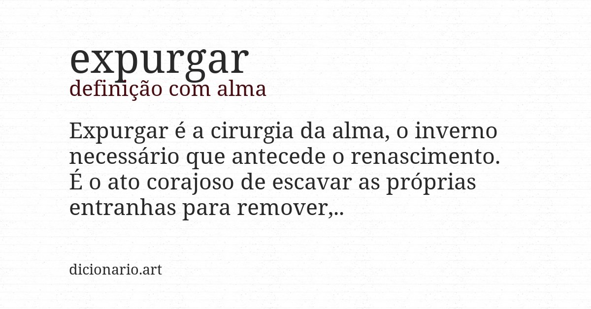 Definição com alma de expurgar