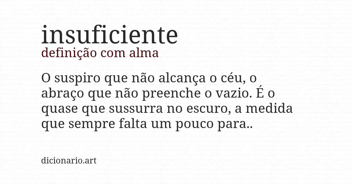 Definição com alma de insuficiente