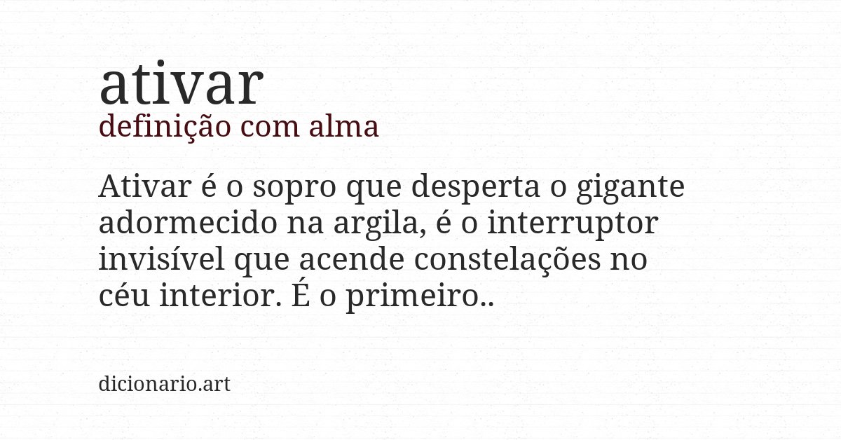 Definição com alma de ativar