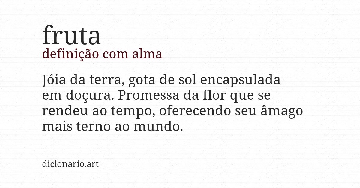 Definição com alma de fruta