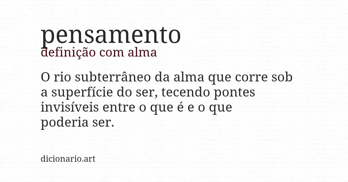 Definição com alma de pensamento