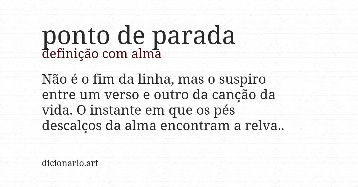 Definição com alma de ponto de parada