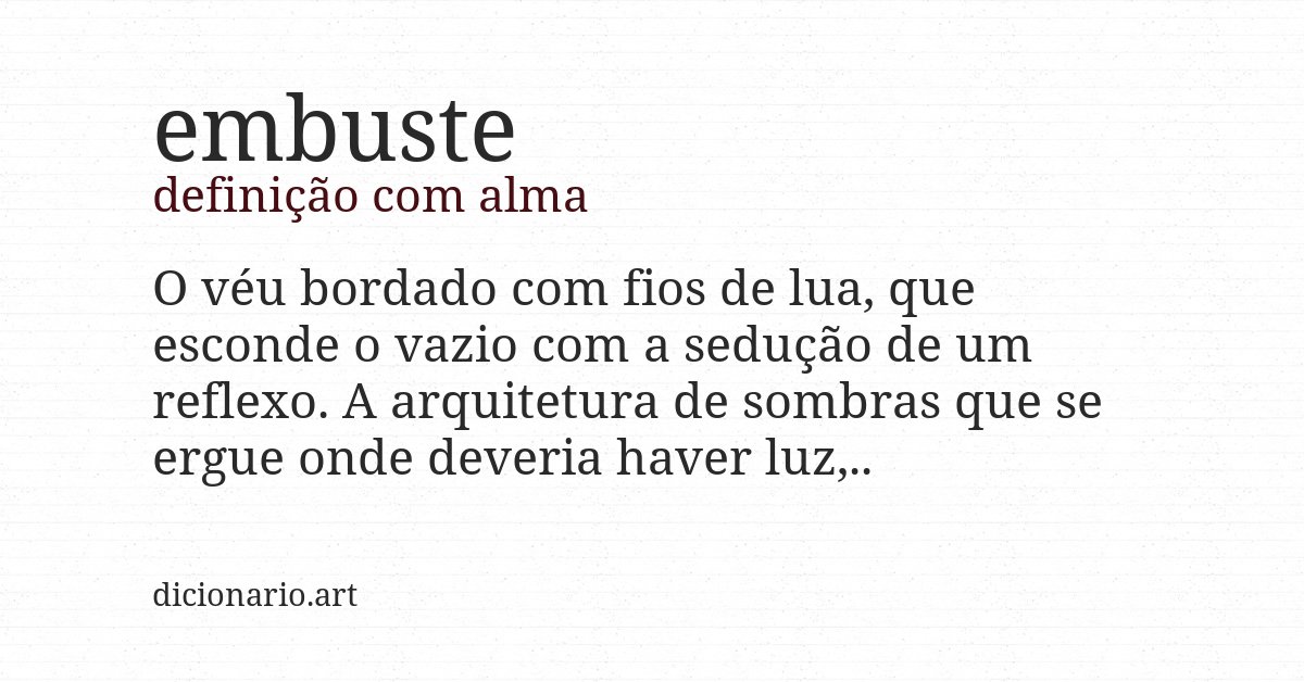 Definição com alma de embuste