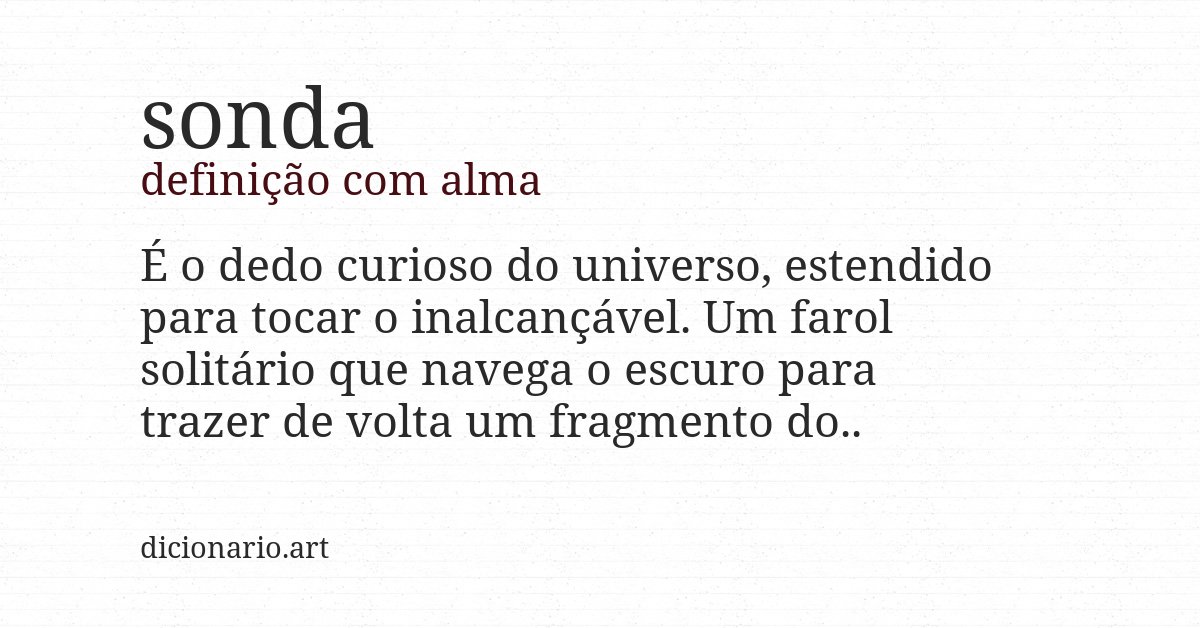 Definição com alma de sonda