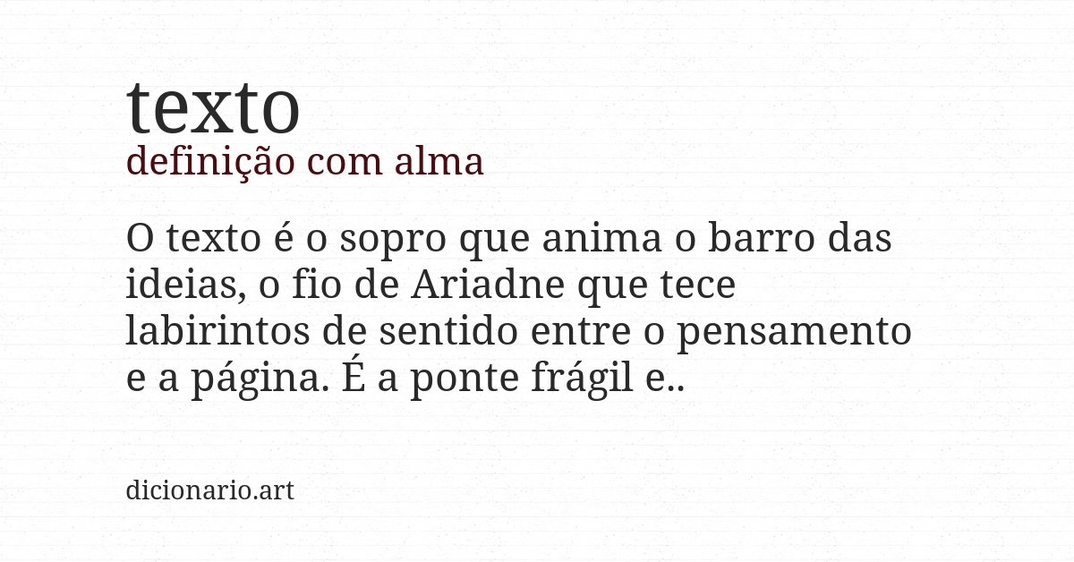 Definição com alma de texto