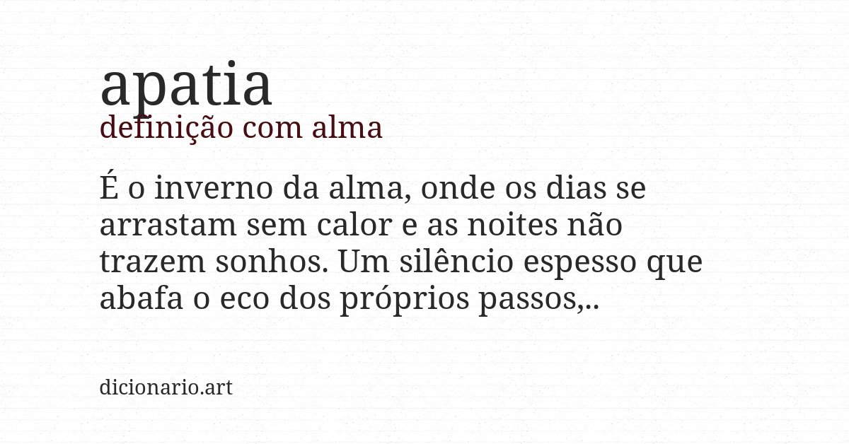 Definição com alma de apatia