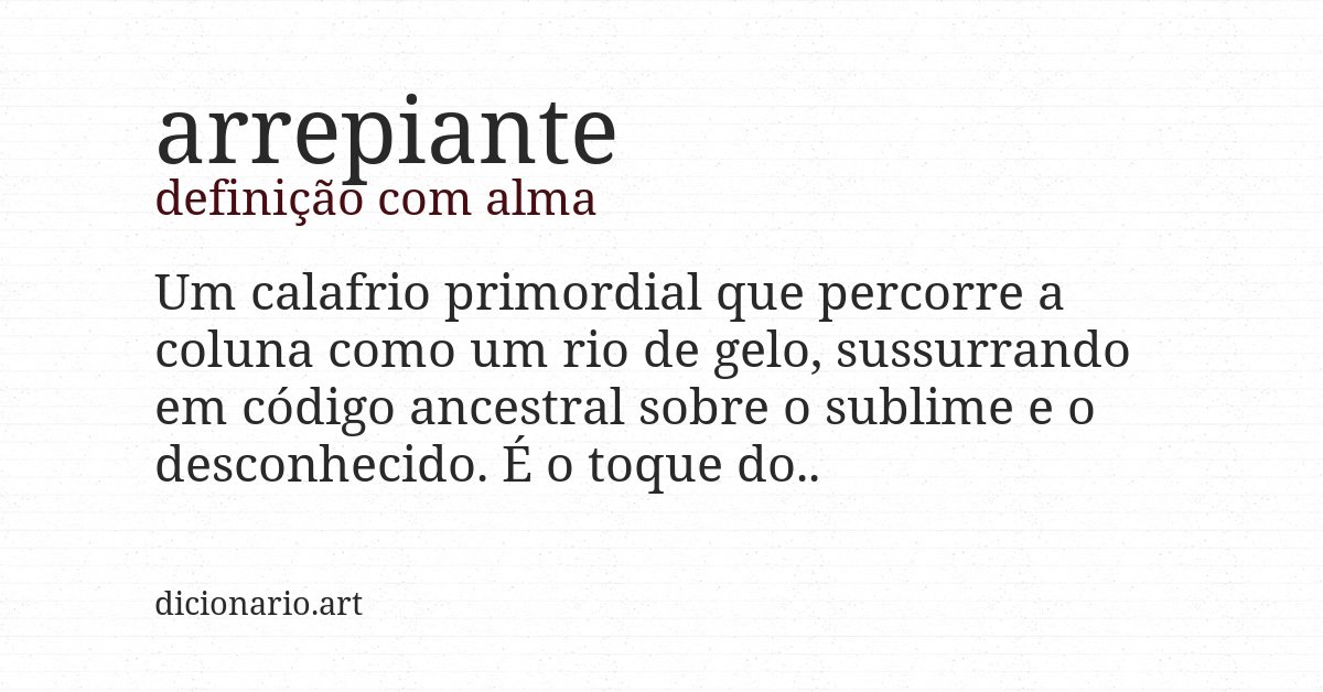 Definição com alma de arrepiante