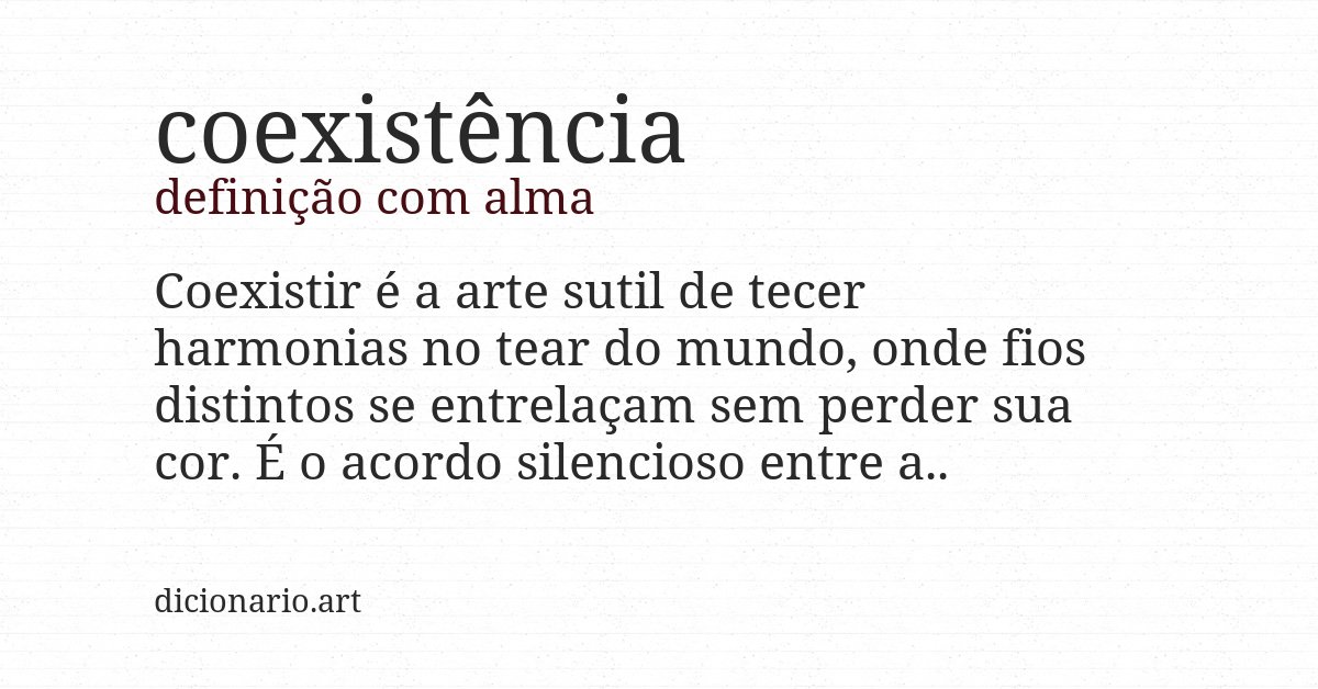 Definição com alma de coexistência