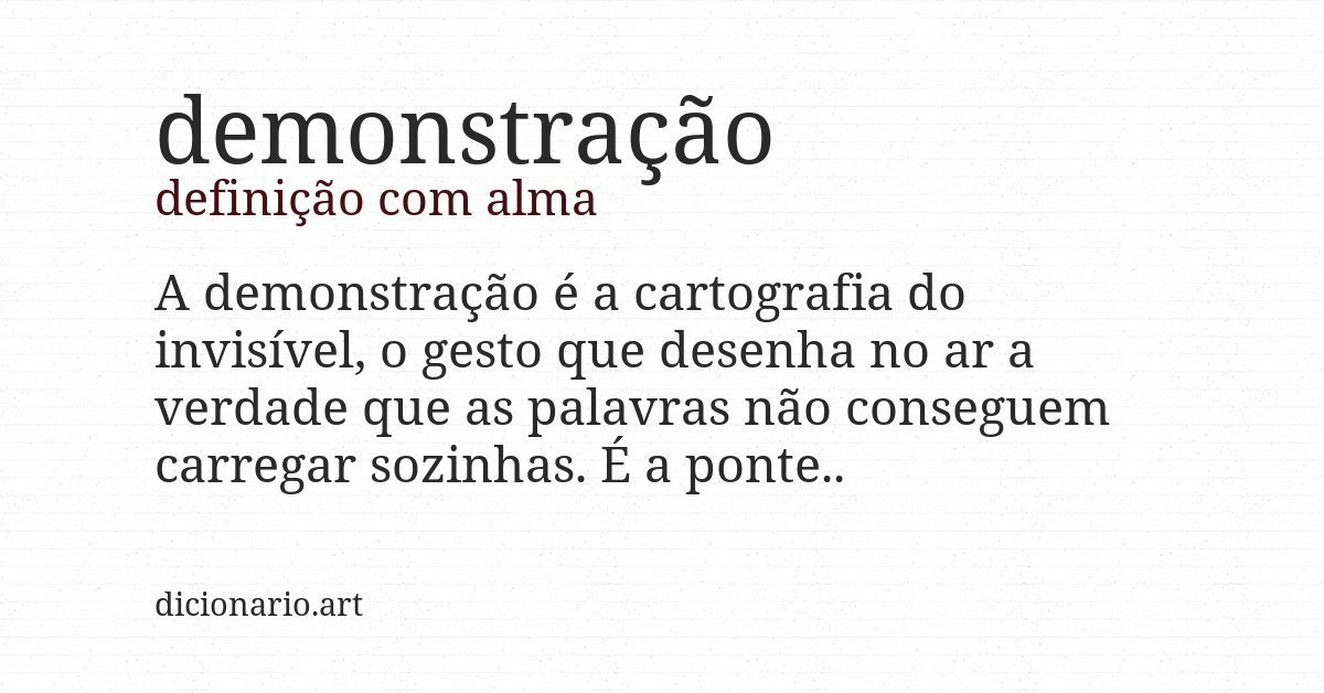 Definição com alma de demonstração