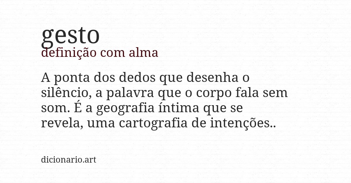 Definição com alma de gesto