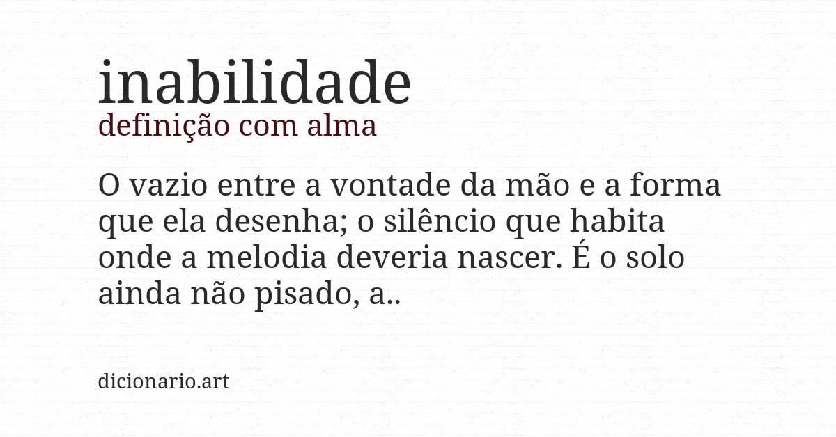 Definição com alma de inabilidade