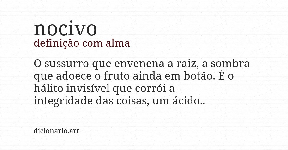 Definição com alma de nocivo