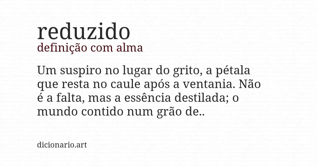Definição com alma de reduzido